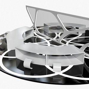 Futuristic Room Interior with Furniture