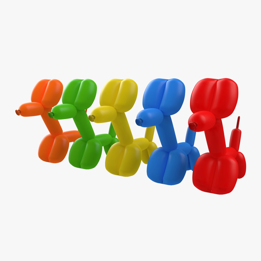 Balloon Dogs Set 3D model preview