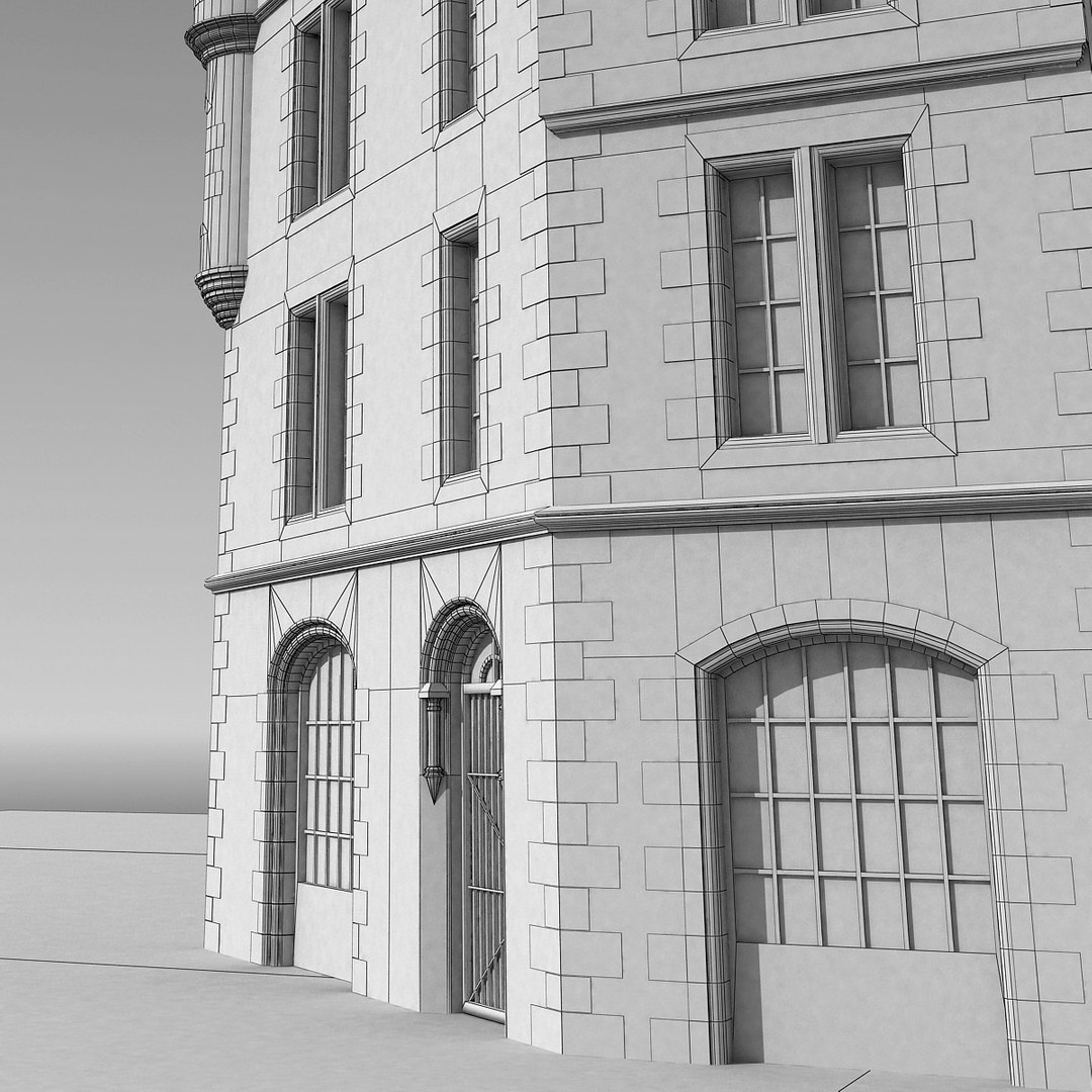 3ds max building edinburgh scene