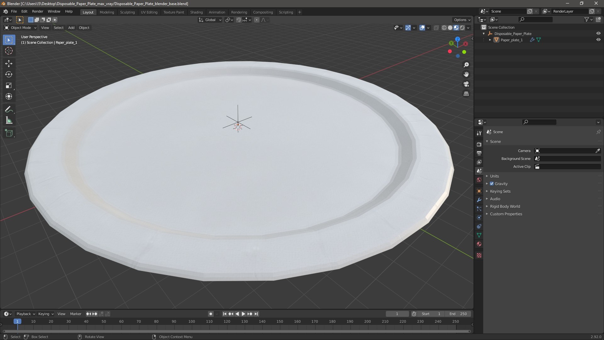 3D Model Disposable Paper Plate - TurboSquid 2208714