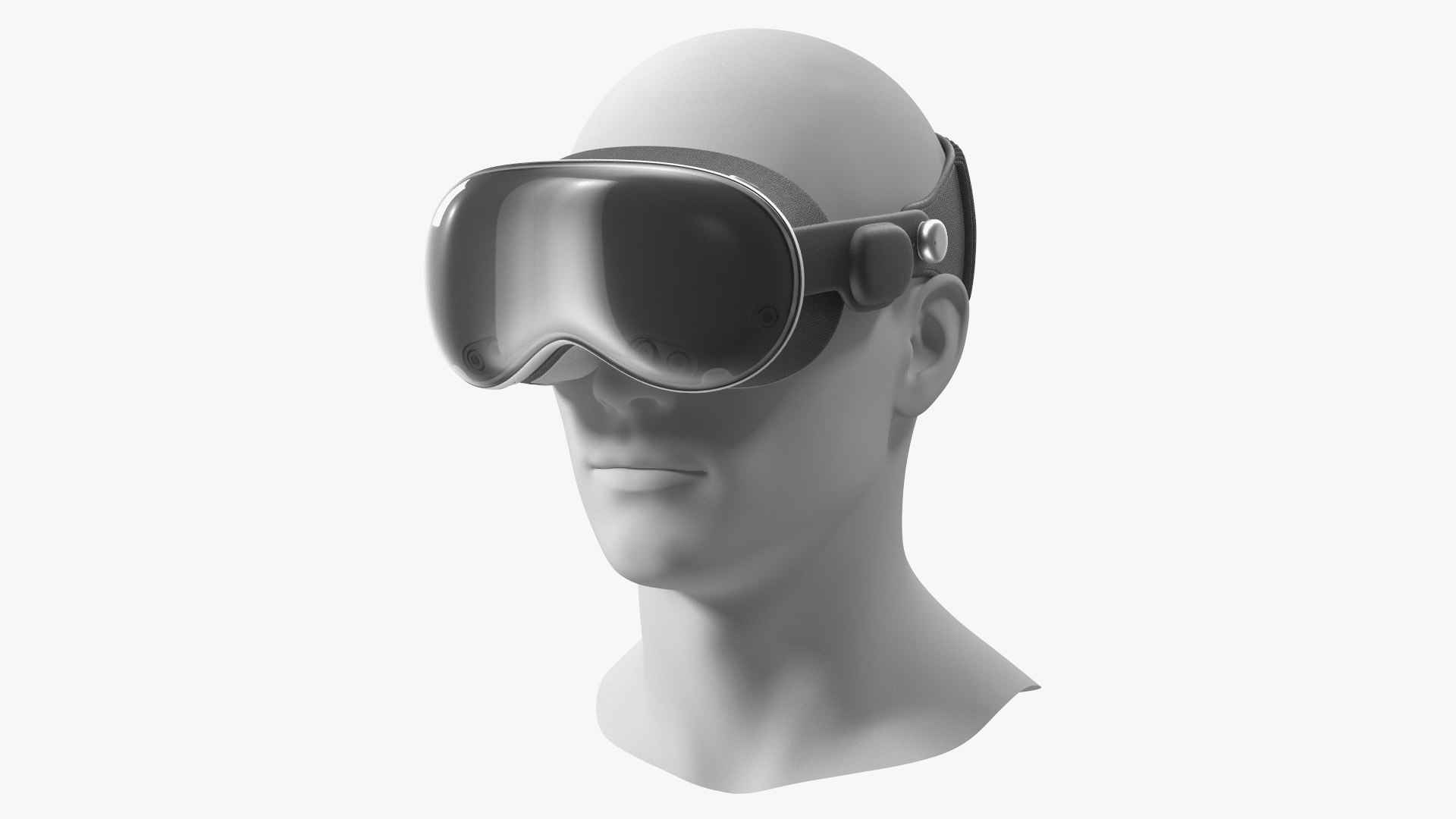 Shared Reality Headset on Mannequin Head 3D model preview