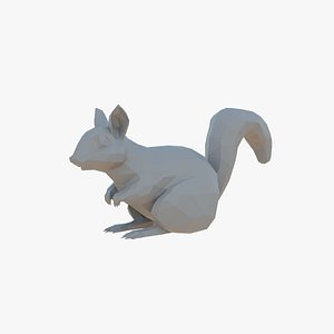 Squirrel low poly 3D model