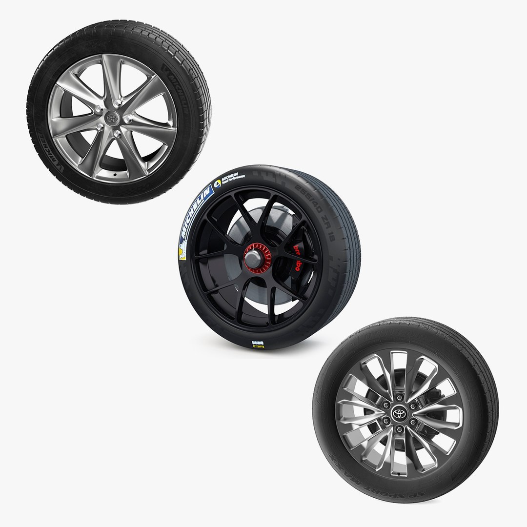 Toyota Wheels Collection 3D model preview