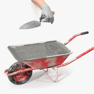 Hand with Brick Trowel Collection 3D model