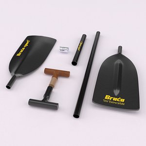 Paddle Braca Canoe Uni Extra Wide  Carbon 3D model