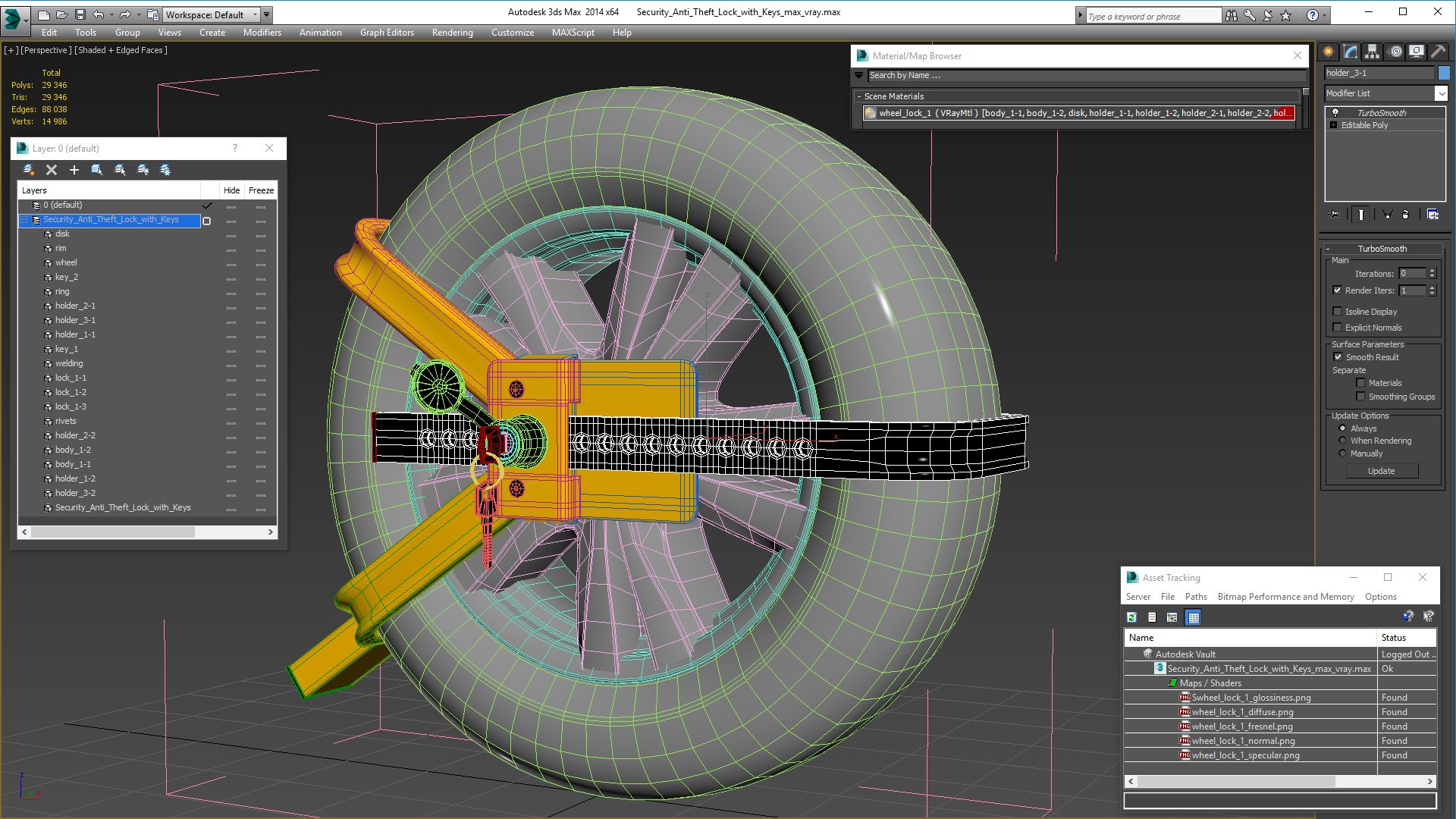 3D Model Security Anti Theft Lock - TurboSquid 1608823