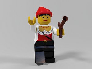 lego pirate woman character 3d max