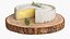 Round Brie Cheese with Rosemary on Rustic Board