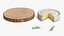 Round Brie Cheese with Rosemary on Rustic Board