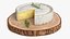 Round Brie Cheese with Rosemary on Rustic Board