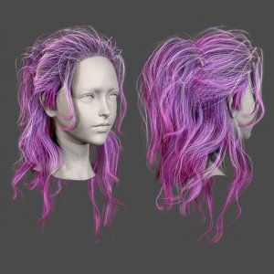 3D model female hair