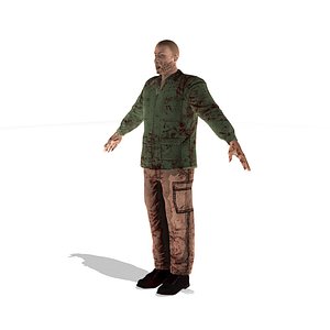 3d model zombie man rigged