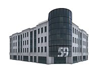 Western European small office building - Low Poly - No1