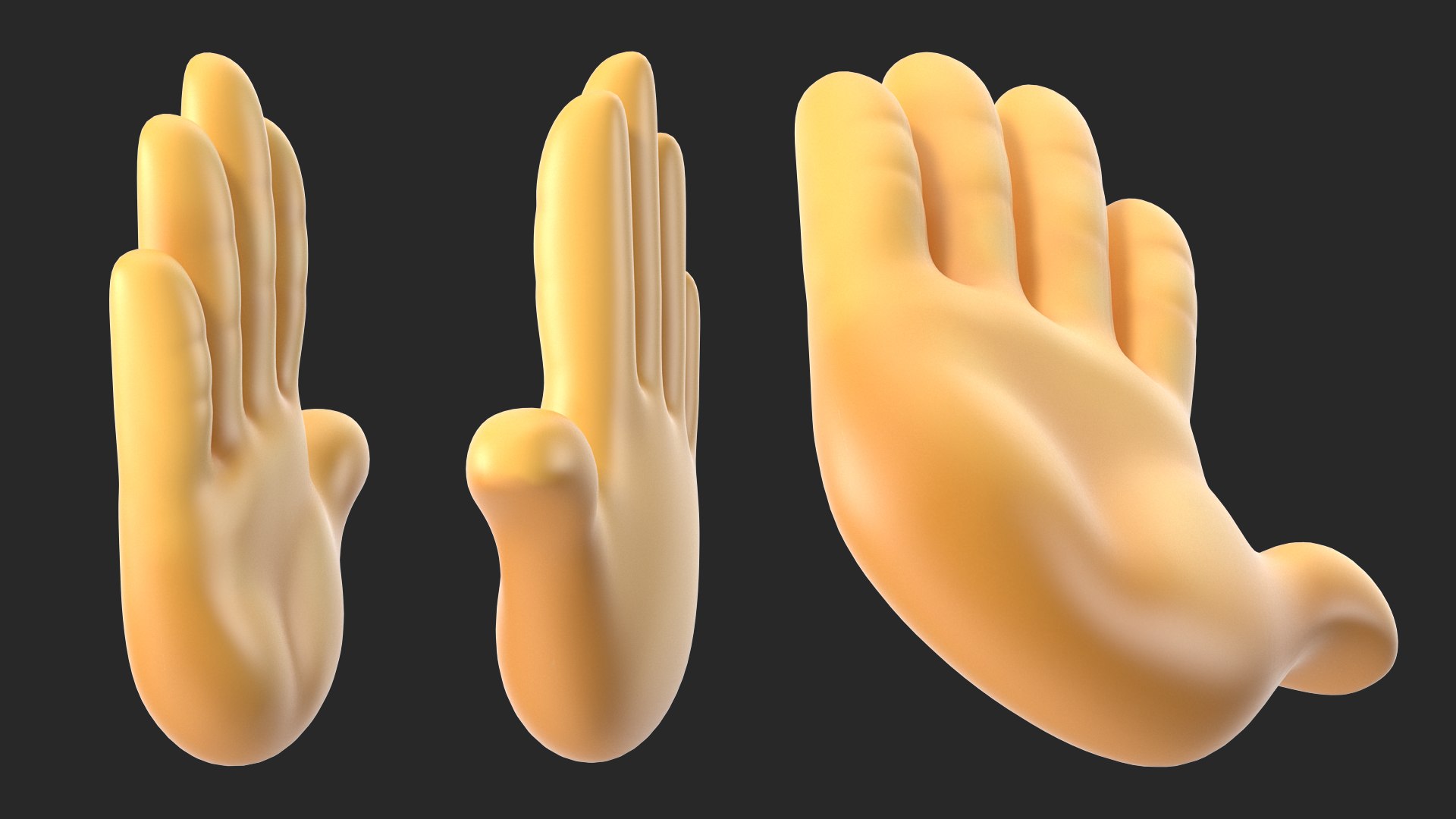 Raised Hand Emoji 3D model preview