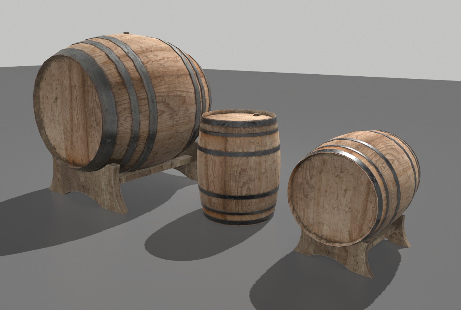 2 wooden barrels 3D model https://p.turbosquid.com/ts-thumb/8g/7o6ND8/dajYxQQE/screenshot012/png/1584833537/1920x1080/fit_q87/d639bce79bed7ddb24f2dba42b2b4567d7cca680/screenshot012.jpg