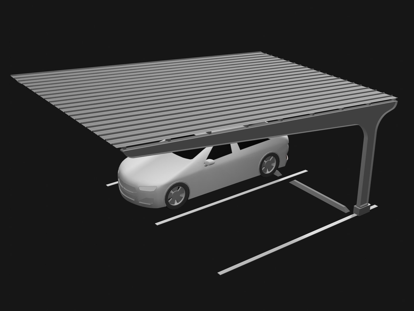 3D Model Carport 25U05 - TurboSquid 2407324