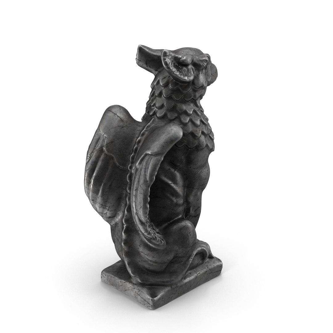 Griffon Statuette Statue 3d Model