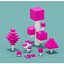 等尺性の 3 d ピンクのツリー セット