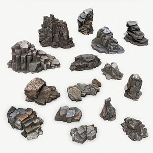 3D desert cliff rocks