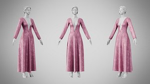 Dress 35 Dusty Rose Velvet With Design model