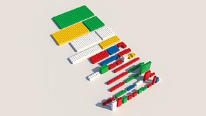 42 lego bricks 3D model