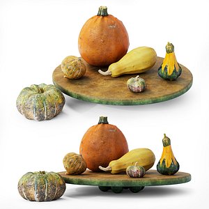 Bowl Yellow With Pumpkins Set3 3D