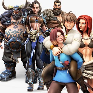 3D Pack 1 and 4 - Stylized Characters Warriors - 73 model