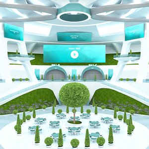 3D Futuristi E-Congress Lobby model