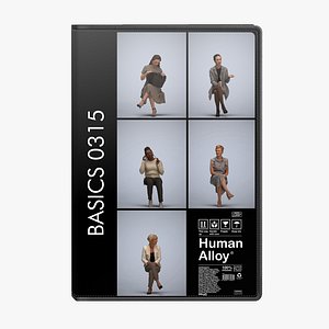 Basics0315 - A set containing 5 models of female adults sitting in casual attire in home settings 3D