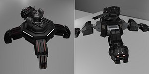 Sci-Fi Combat Turret Model U-21 Sci-Fi Combat Turret Model E-1