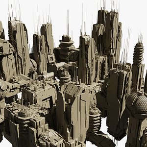 3D futuristic Sci-fi City Building pack vol 08