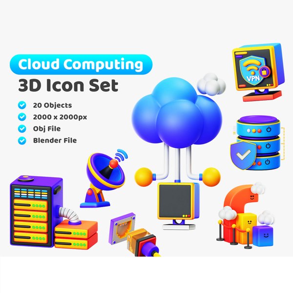 3D Модель Cloud Computing Collection - TurboSquid 1916148