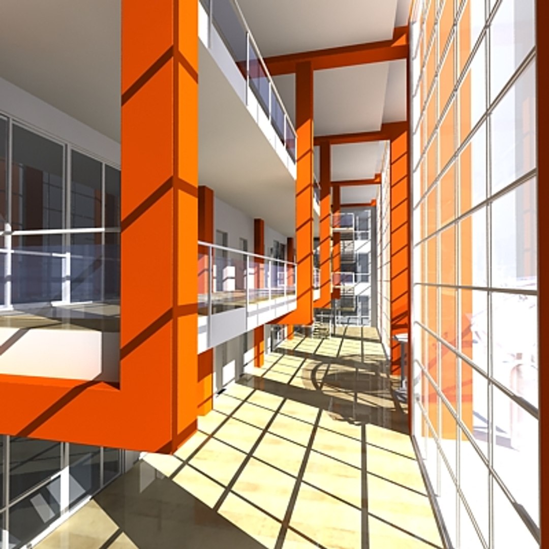 Building Lobby Interior 3d Model