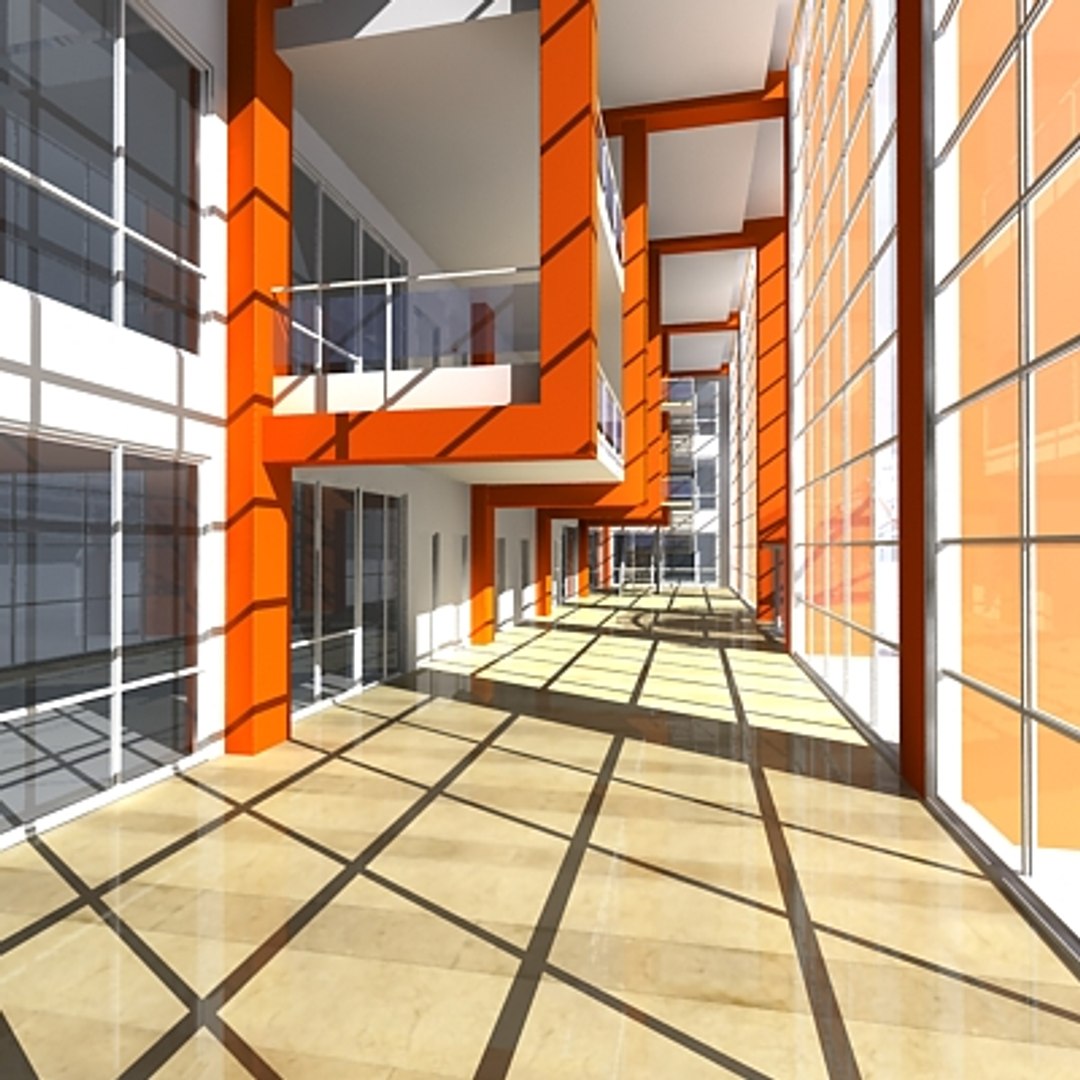 Building Lobby Interior 3d Model