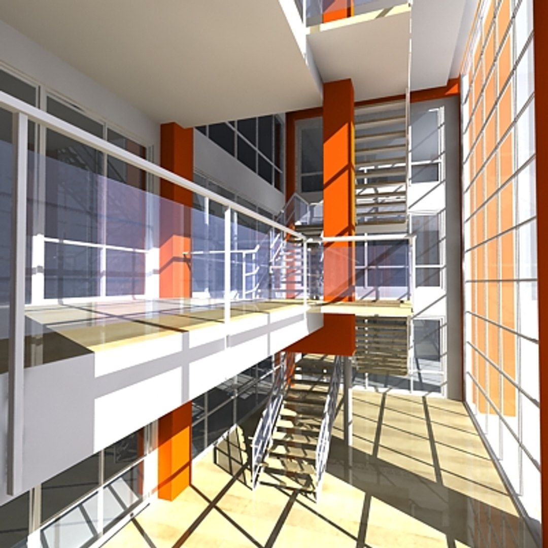 Building Lobby Interior 3d Model