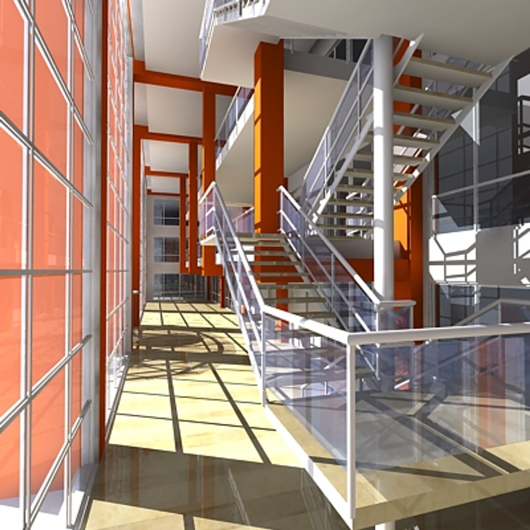 Building Lobby Interior 3d Model