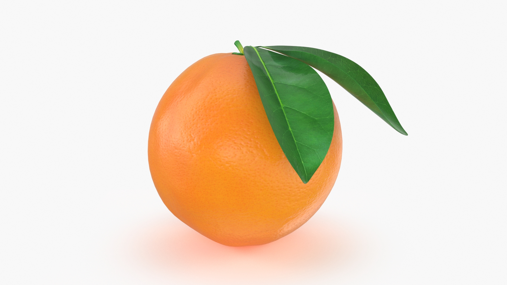 Whole Orange With Leaf 02 Model - TurboSquid 1991551