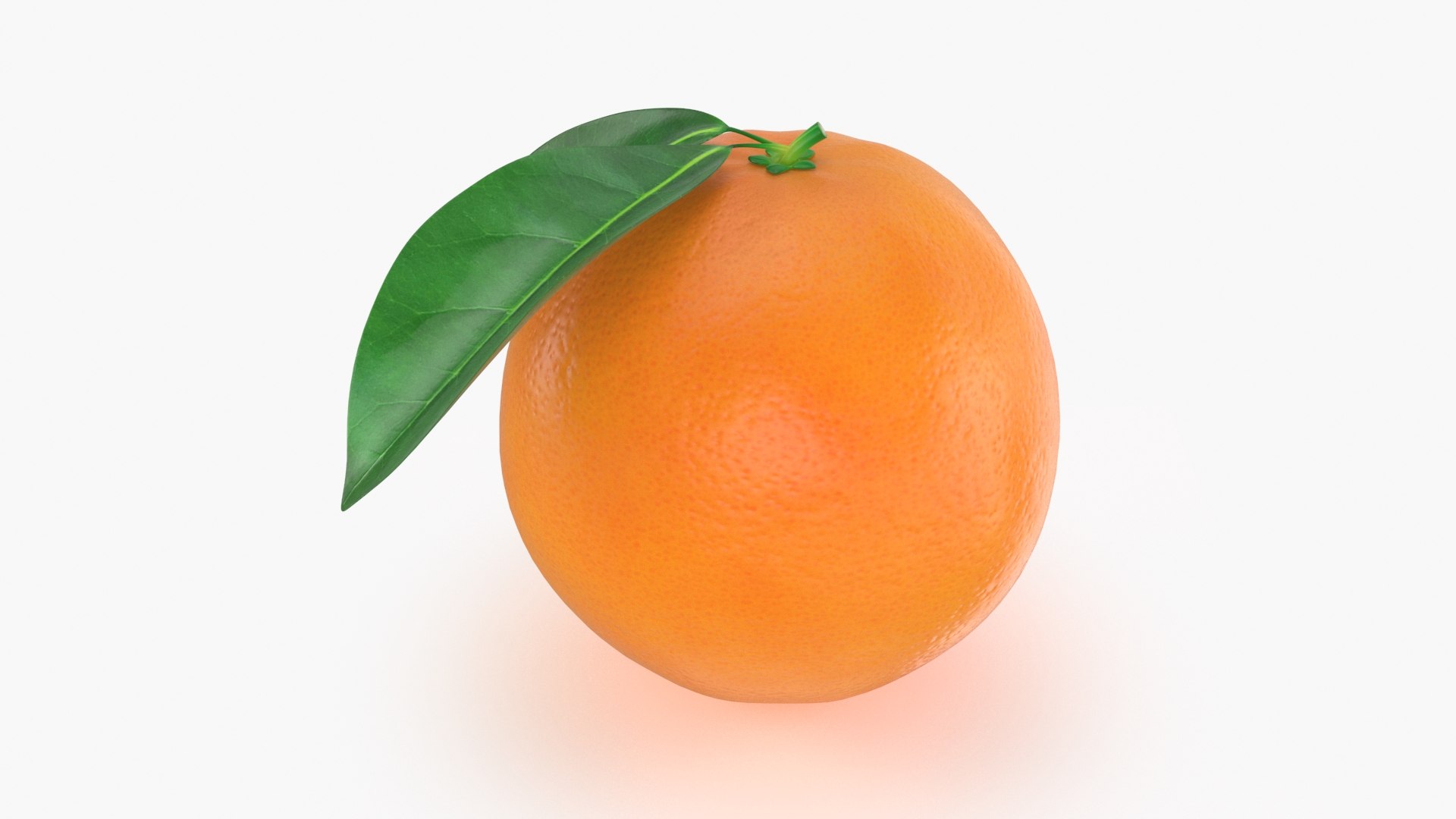 Whole Orange With Leaf 02 Model - TurboSquid 1991551