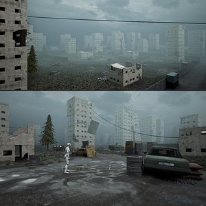 3D model Urban Decay Battlefield Unreal Game environment