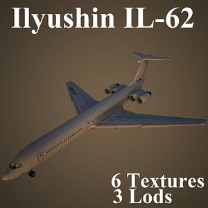 ilyushin airlines low-poly 3d max
