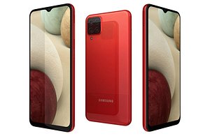 Samsung Galaxy A12 Red Low Poly