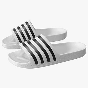 3D Rubber Flip-Flops Slippers White