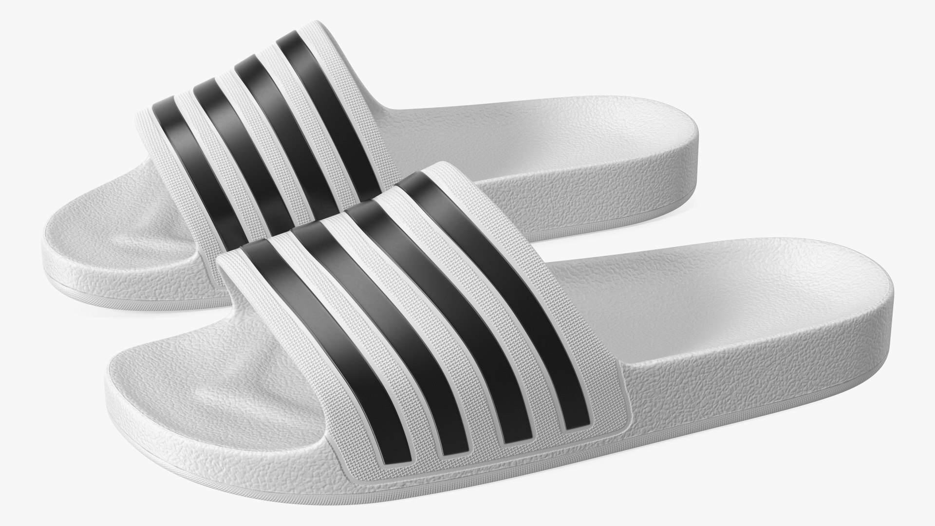 Rubber Flip-Flops Slippers White 3D model preview