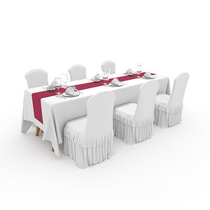 3D Banquet Table and Chair 109 model