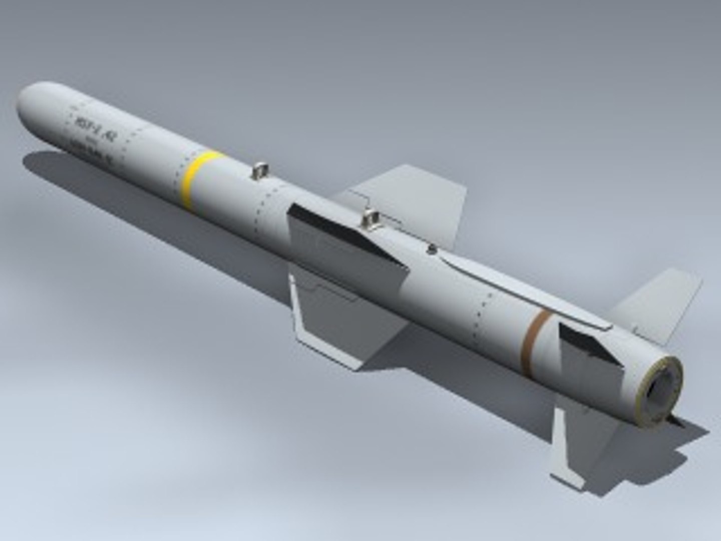 agm-84e slam missile 3d model