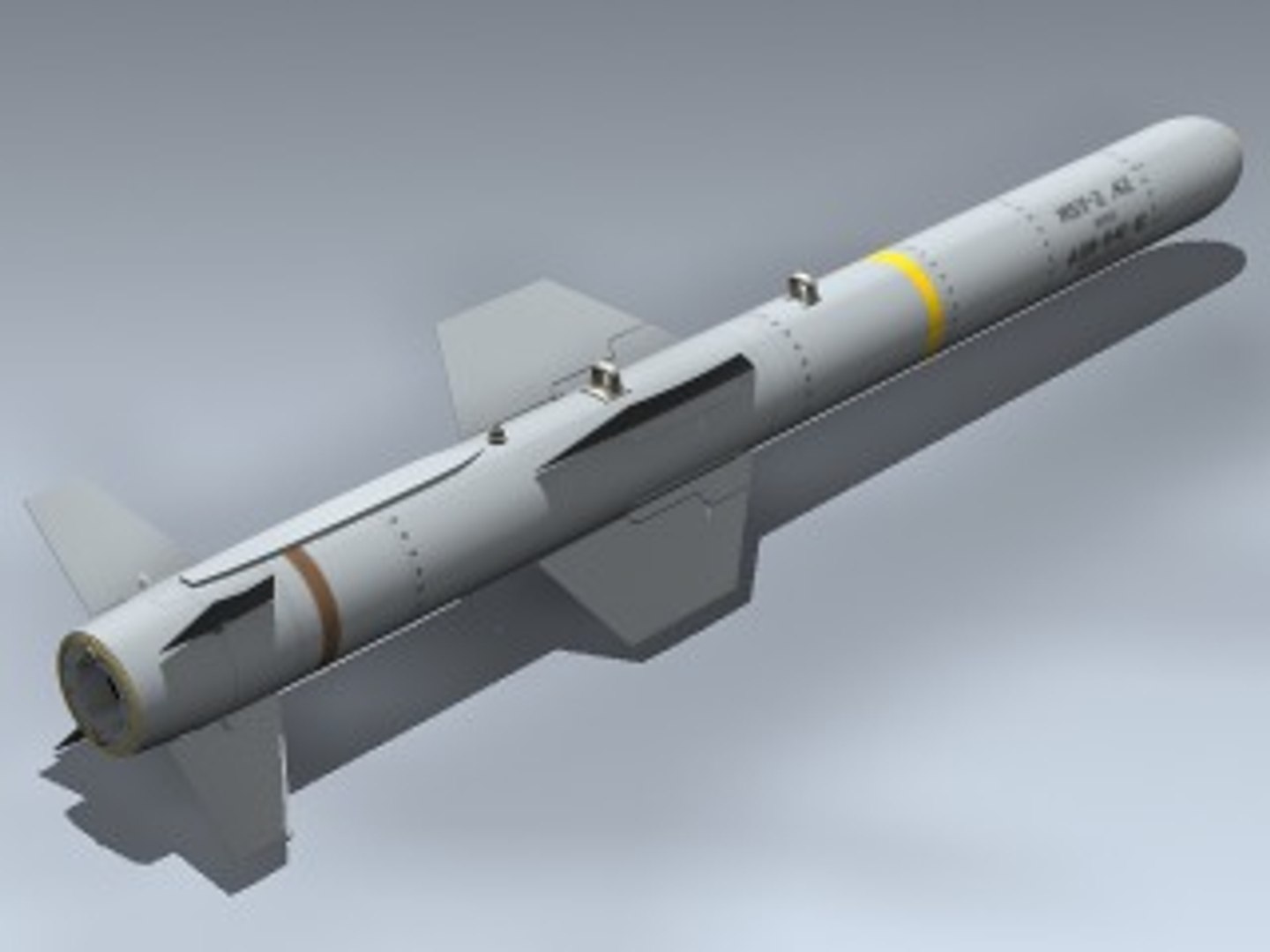 agm-84e slam missile 3d model