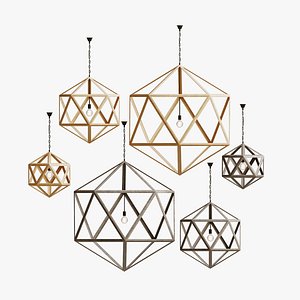wooden polyhedron pendant