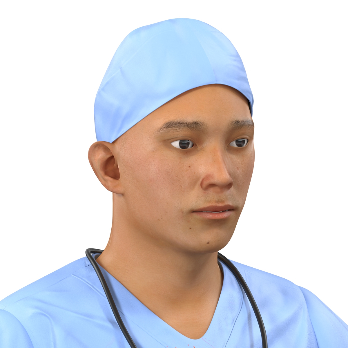 male surgeon asian rigged 3d c4d