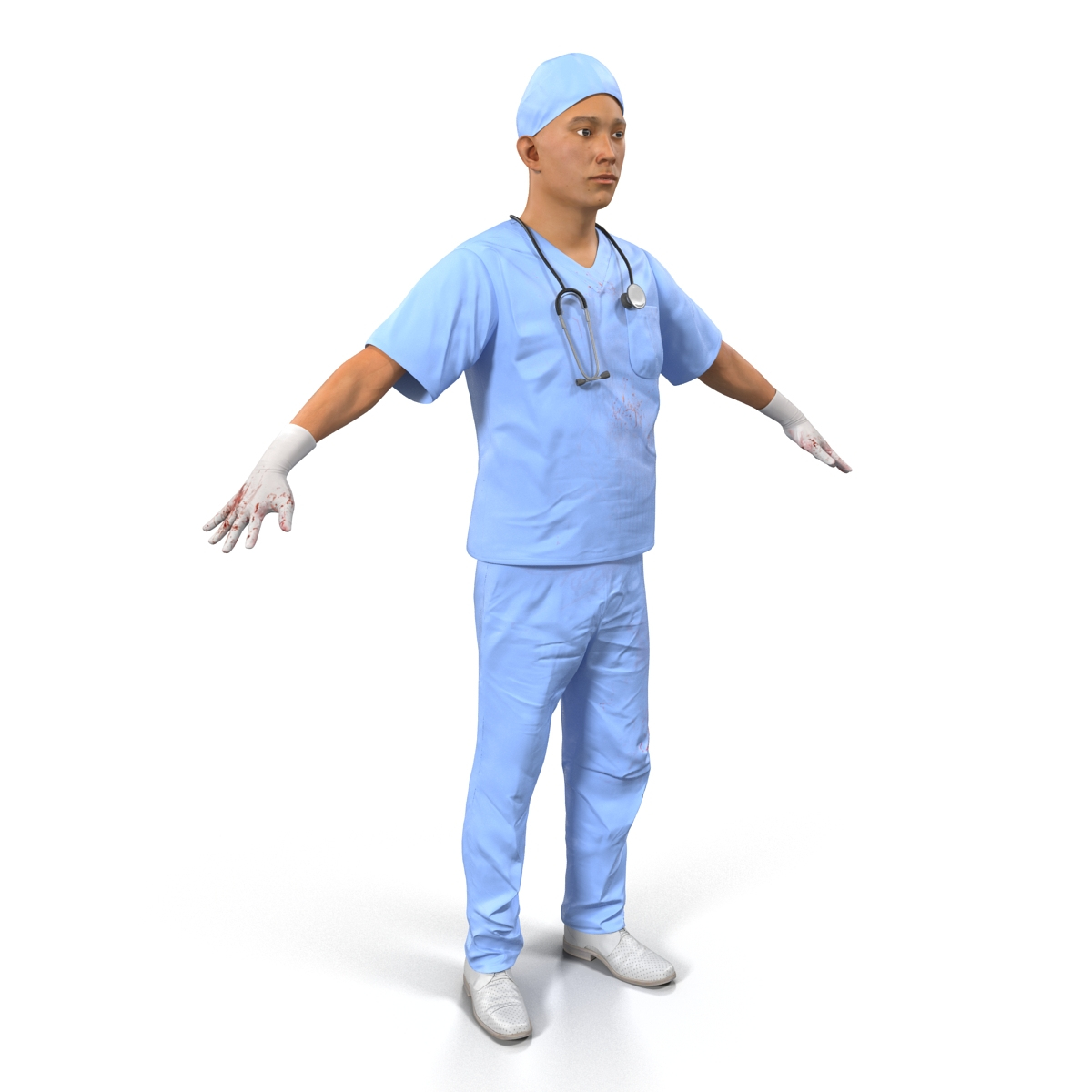 male surgeon asian rigged 3d c4d