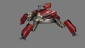 Sci Fi Quad Bot - Low Poly - Game Ready - PBR 3D model